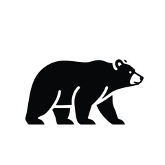 Fototapeta premium Silhouette of a Bear Walking in a Natural Environment with a Focus on Its Shape and Posture