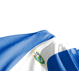 El Salvador flag waving on white background with clipping path. Cliping path is easily cutout the flag. El Salvador national flag for independence day. © Muhammad Arif