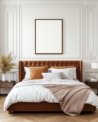 Modern bedroom design with cozy elements.