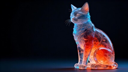 Crystal Cat Sculpture