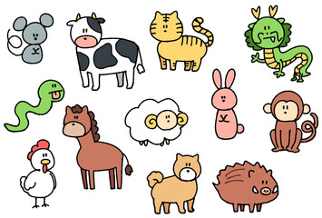 Fototapeta premium set of animals