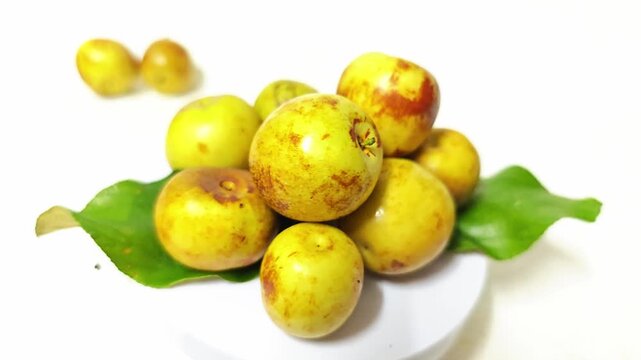 Crispy and delicious chocolate jujube on white background.