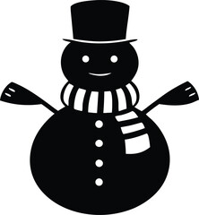 scarf snowman illustration, cold season icon 