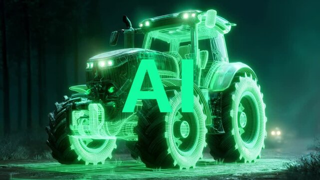 Futuristic farming equipment showcase tech expo digital art urban setting aerial view innovation concept - Powered by Adobe