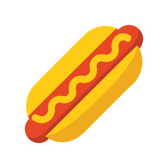 Stylized Hot Dog with Mustard food fast food