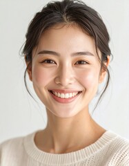 close up portrait of beautiful asian woman smiling