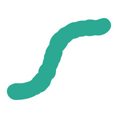 A green and white striped caterpillar