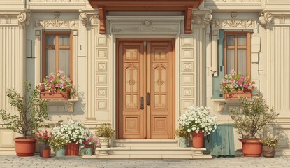 Classic facade with ornate entrance