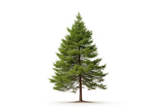 Pitch pine tree plant fir white background.