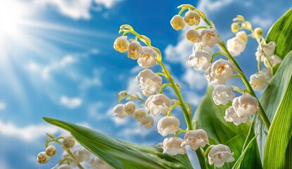 Delicate lilies against a bright sky (1)