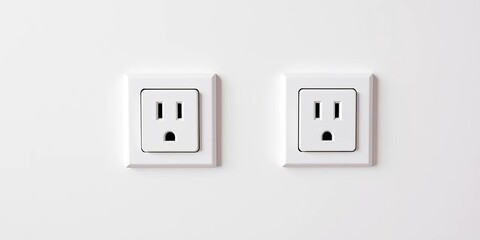 Two electrical outlets side-by-side on a white wall,  home improvement,  electrical outlet