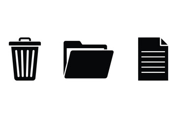Vector icons trash folder document, Vector Design, Icon Design