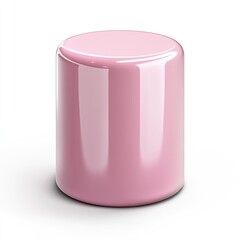 Pink cylinder, glossy surface,  simple form