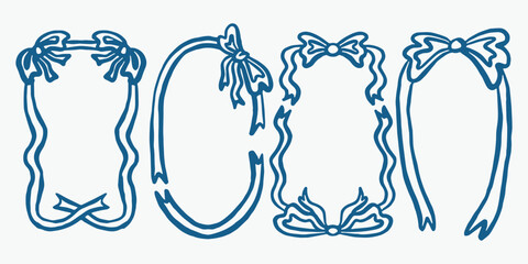 Collection of Whimsical Ribbon Frame Border
