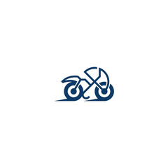 Sports motorcycle umbrella logo design.