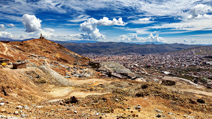 View over the city of Potosi in Bolivia