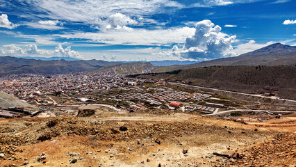 View over the city of Potosi in Bolivia