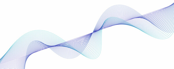 Futuristic Abstract glowing wave lines on white background. Dynamic wave pattern. Suit for poster, banner, brochure, cover, website, flyer. Vector illustration