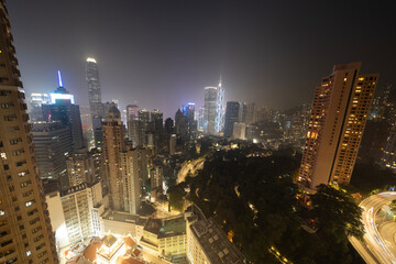 Amazing hong kong skyline from a high vantage point at night