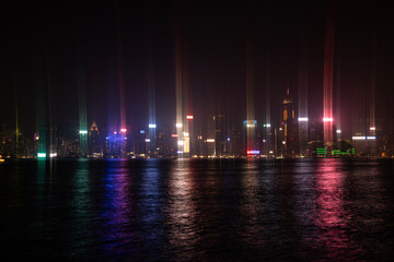 Amazing hong kong skyline from a high vantage point at night