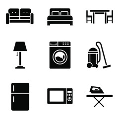 Household appliance and furniture icons, Vector Design, Icon Design