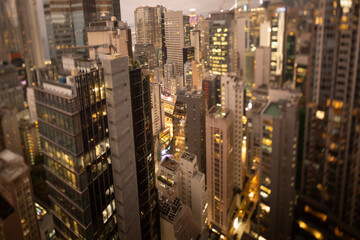 Amazing hong kong skyline from a high vantage point at night