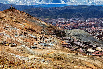 The silber mines of the Cerro Rico at Potosi in Bolivia