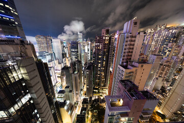 Amazing hong kong skyline from a high vantage point at night