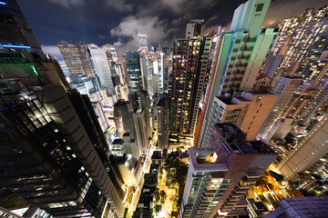 Amazing hong kong skyline from a high vantage point at night