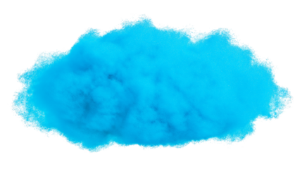 abstract neon blue fluffy mist fog smoke curling isolated on white background