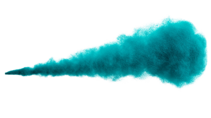 abstract blue teal fluffy mist fog smoke curling isolated on white background