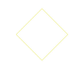 Rhombus Geometric Outline Shape Yellow Color Symbol Element Vector Graphic Design Illustration