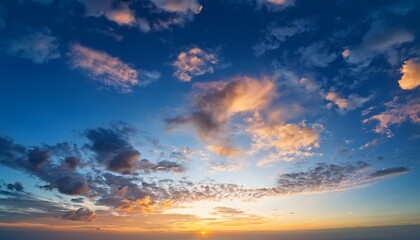 Beautiful Luxury Soft Gradient Orange Gold Clouds And Sunlight On The Blue Sky Perfect For The Background Take In Evening Twilight Large Size High Definition Landscape Photo Vertical