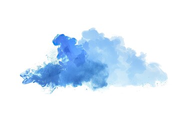 Obraz premium Blue cloud explosion on white. For backgrounds, banners, weather elements, digital art