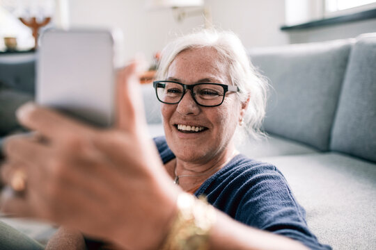 Senior woman using smartphone