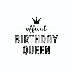 Elegant Black and White Birthday Queen Design