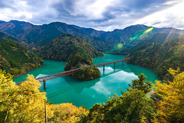 Autumn scenery at Okuoikojo Station in Shizuoka Prefecture