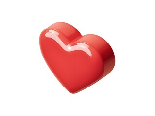 Fototapeta premium Glossy Red Heart Shape with Smooth Finish for Creative Designs