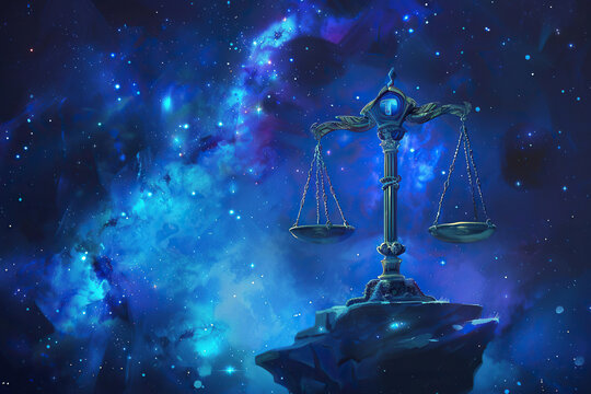 Abstract composition with concept of Libra zodiac sign symbol