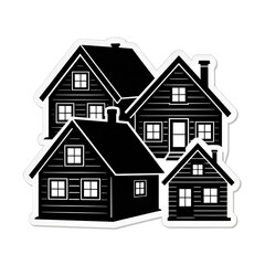 Charming cabins create a cozy neighborhood scene