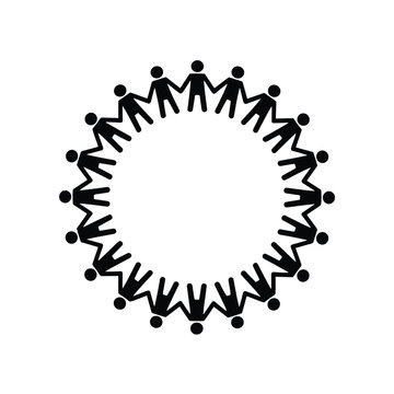 Unity in Diversity Stick Figures Holding Hands in Circle