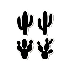 Chic desert plants art icons for modern design projects