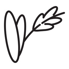 rice plant icon in black outline style