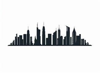 Naklejka premium Cityscape silhouette buildings with background skyline for architectural design