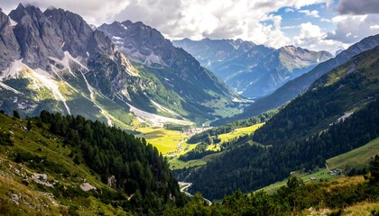Fototapeta premium Mountain valley vista