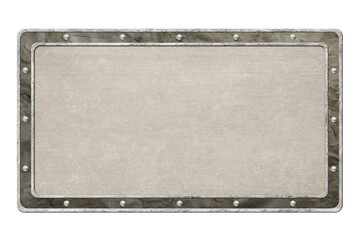 signboard with grey brown texture isolated on white