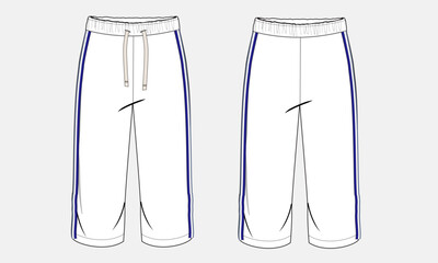Sweatpant technical drawing fashion flat sketch vector illustration template front and back