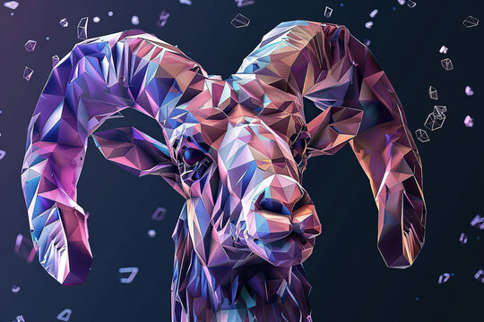 Abstract astrological concept of Aries zodiac sign symbol