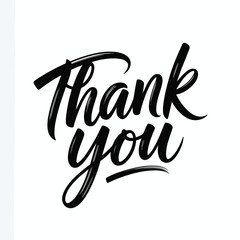 Fototapeta premium Modern Minimalist Thank You Typography in Black and White