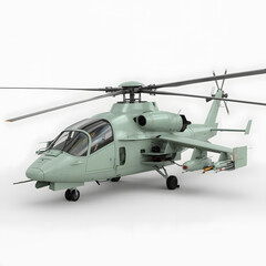 Pastel Green Battle Helicopter 3D